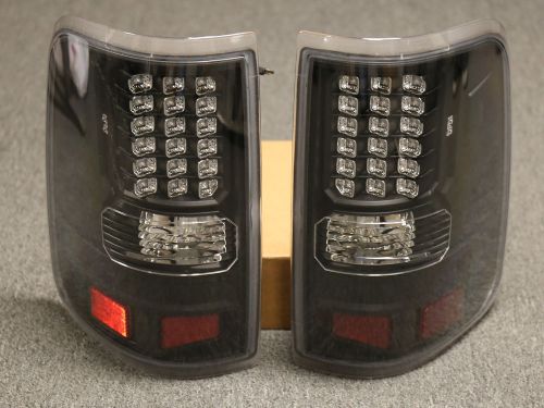 For 04-08 ford f150 f-150 led tail light black housing clear lens red reflector