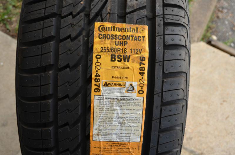 1 new 255 60 18 continental cross contact uhp tire