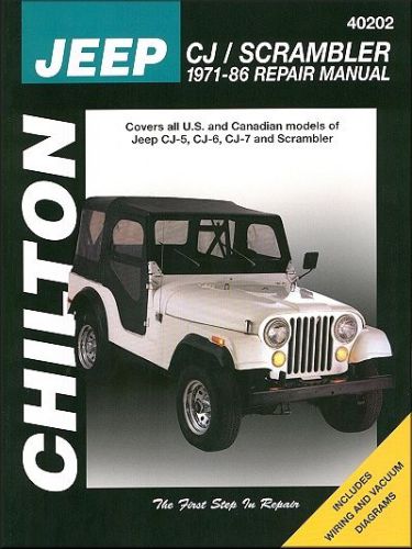 Jeep cj, scrambler repair manual 1971-1986