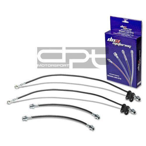 Accord ca replacement front/rear stainless hose black pvc coated brake lines kit