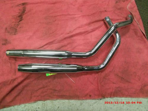 Harley xl exhaust pipes new 1 3/4 chrome tapered muffler