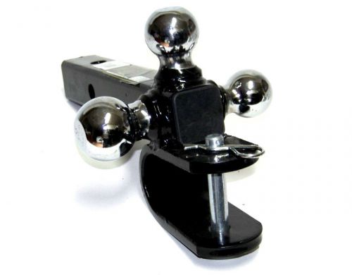 Triple trailer hitch ball and u type mounting pull hitch with pin &amp; 2&#034; receiver