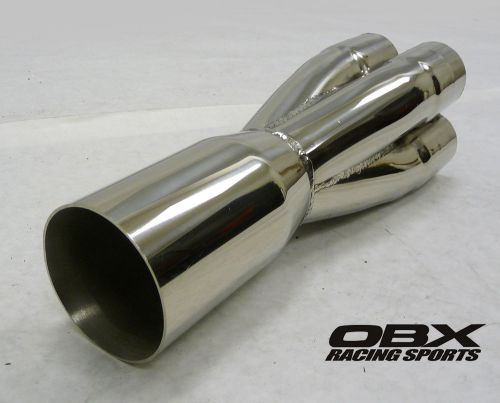 Obx universal straight merge collector exhaust 1 5/8&#034; id - 3&#034; od 4-1
