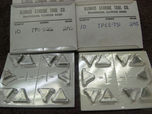 Illinois carbide tool tpee-731 bits grade 2a5 or tpg-222 choose (10) total lathe