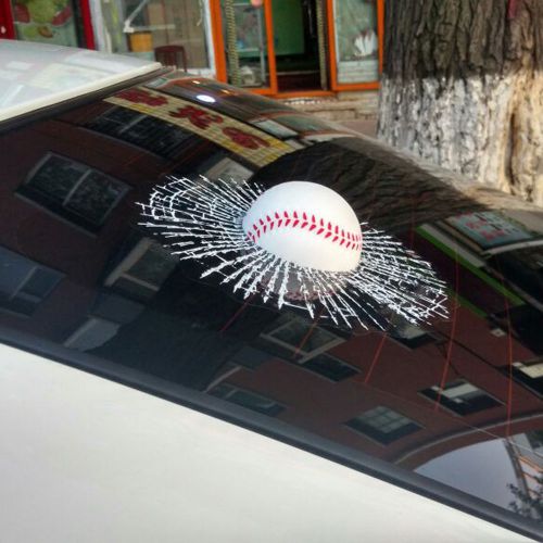 1 pc car auto suv truck 3d baseball hit window sticker windows car sticker cool