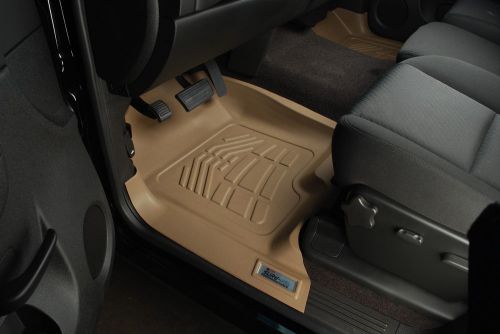 Front row floor mats in tan for 2007 - 2014 chevrolet silverado extended cab