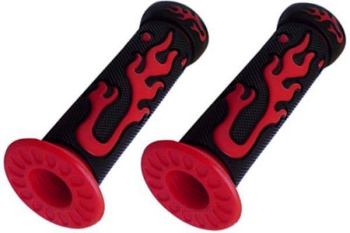 Can-am bombardier atv ds250 ds400 ds450 ds650 red flame handlebar gel hand grips