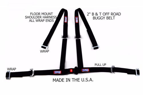 Rjs racing 2&#034; wrap buggy off road seat belt 4 point roll bar black 50521-15-cwa