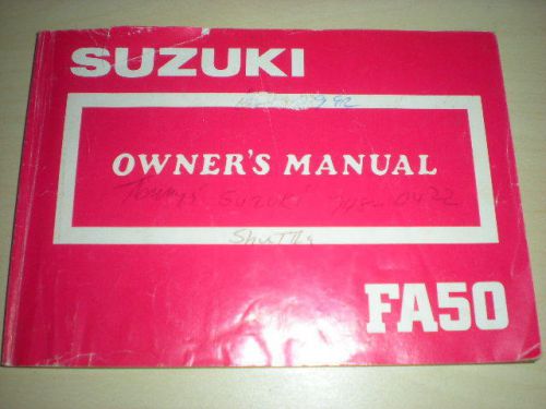 Oem owner&#039;s 1986 manual suzuki fa50
