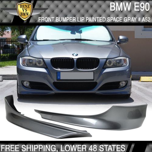 09-12 bmw e90 3-series front bumper lip splitter 2pc painted space gray - pp
