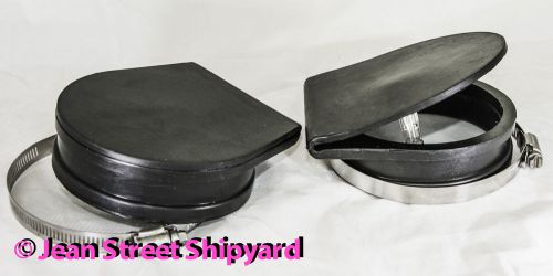 Pair of 4 inch marine thru hull wet exhaust flapper cover backflow guard valve