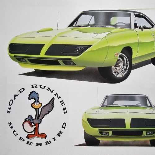 Superbird road runner plymouth: 1970 1969 1968 nascar - 28 dealer posters prints