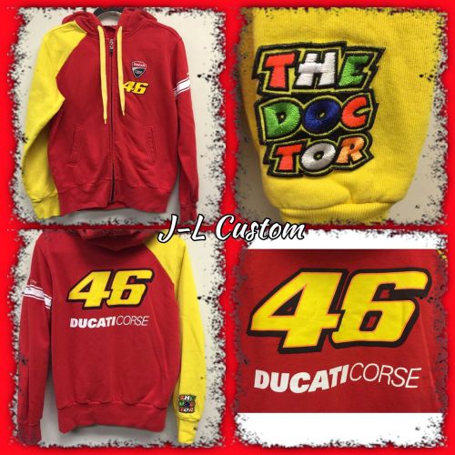 Ducati corse valentino rossi #46 &#034;the doctor&#034; hoodie (size large)