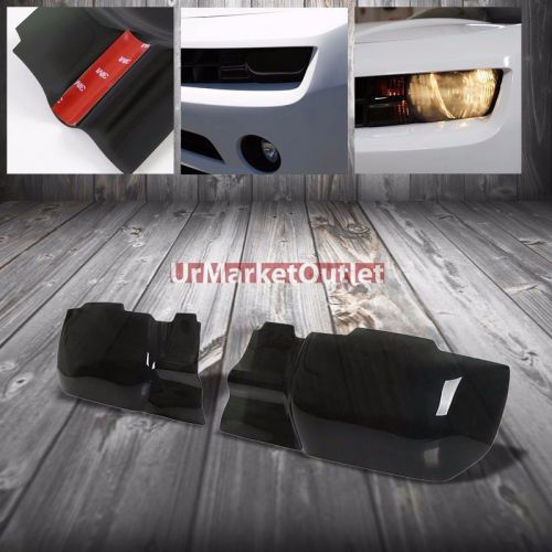 Smoke tinted gt style headlight/lamp cover for chevrolet 10-13 camaro 2-door