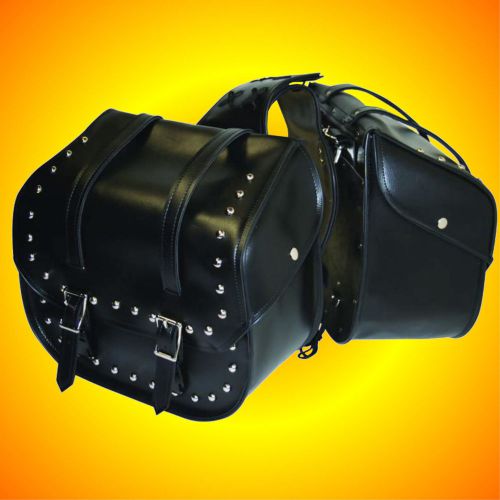 Water proof--studded motorcycle saddle bags--fits almost all bikes