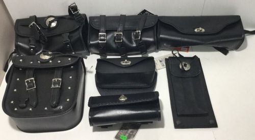 Lot motorcycle bags new black leather hot leather small accessories biker