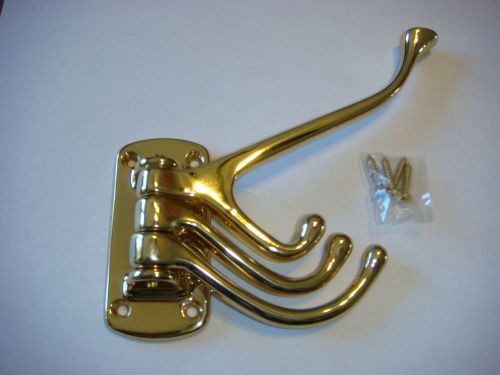 Solid brass 4 swivel coat hook hooks new folding 6&#034;