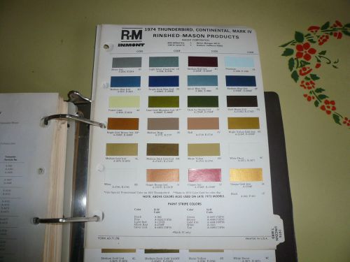 1974 lincoln continental mark iv thunderbird r-m color chip paint sample