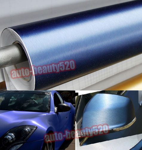Picked - blue metallic aluminum brushed steel vinyl for car wrap sticker sheet