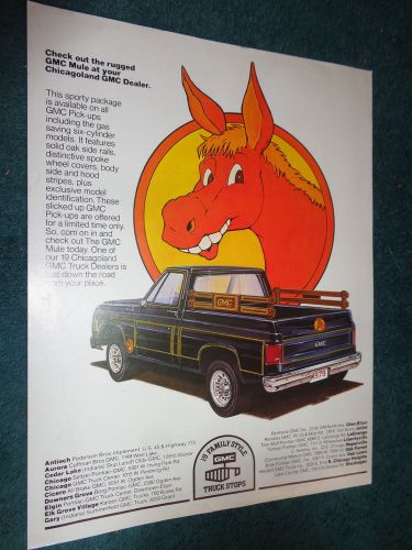 1979 gmc mule special edition pickup truck sales flyer / rare original brochure