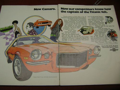 1970 camaro &amp; corvette  3pgs ad/poster 11&#034;x 16&#034;