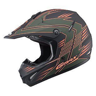 Gmax gm46.2 race adult offroad helmet flat olive green/orange