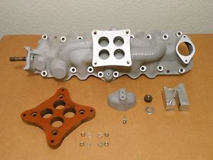 Aluminum offenhauser 1079 1932-48 ford v8 flathead intake manifold with adapter