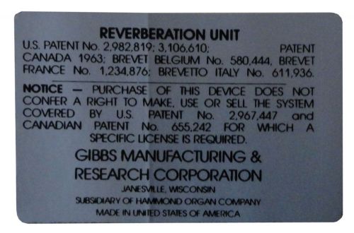 1964 1965 lincoln reverberation decal