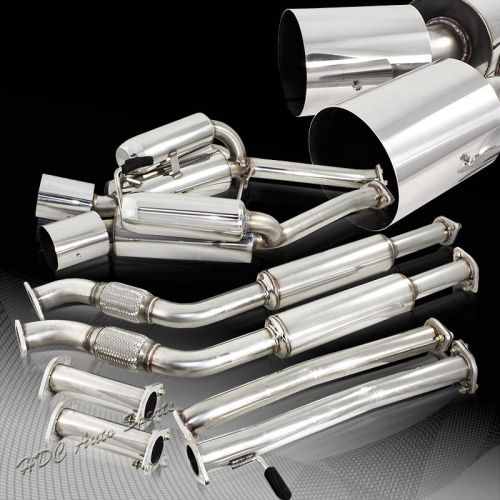 For 2003-2009 nissan 350z 4.5&#034; dual tip stainless steel catback exhaust muffler