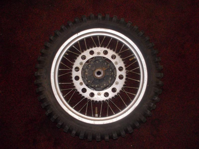 1985 ktm 250exc 250 exc rear wheel hub & rim & tire & disc disk brake rotor