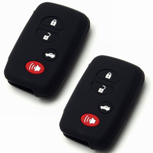 2pcs black new protective silicone smart key car fob case skin cover protector