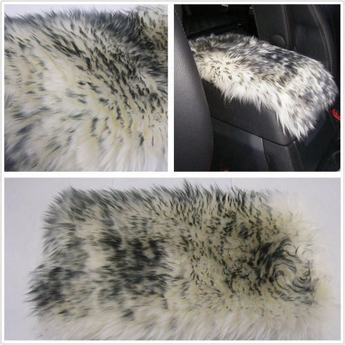 Grey tip real sheepskin automobiles central armrest cozy pad cushion mat for bmw