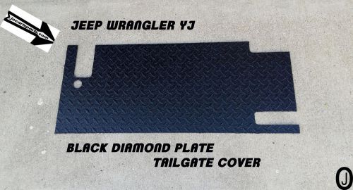 Jeep wrangler yj  black diamond plate tailgate cover fits &gt;&gt;&gt;&gt; 1987-1995