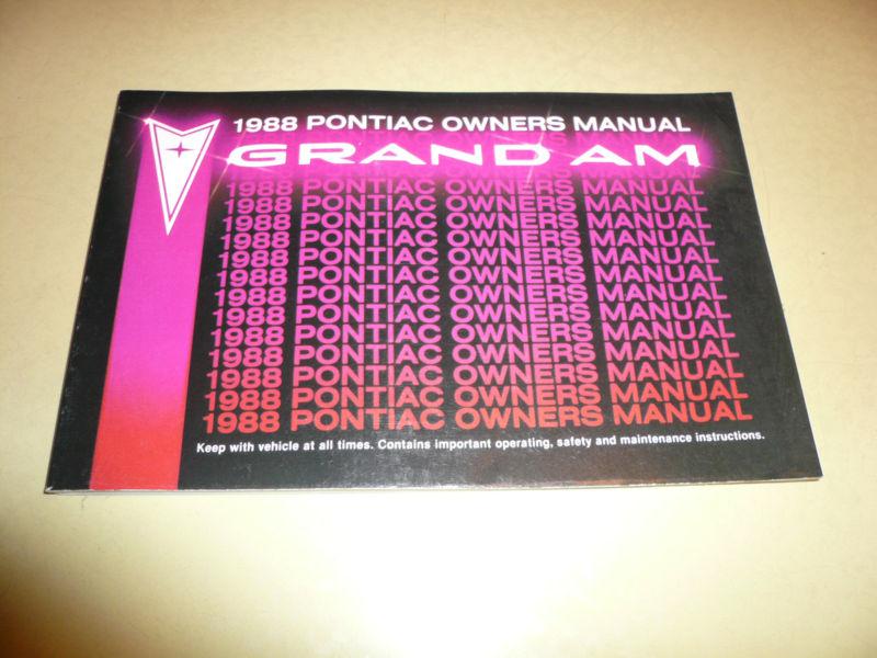 1988 pontiac grand am owner's manual - glove box