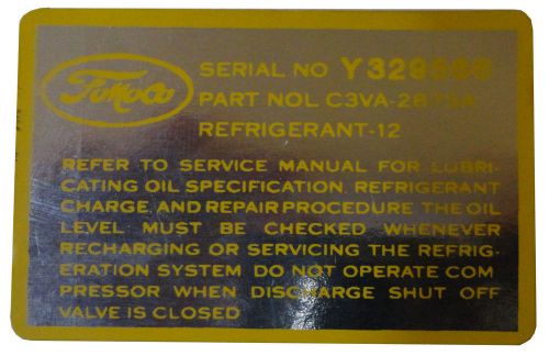 1973 lincoln ac compressor charge decal