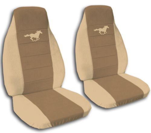 Seat covers tan brown horse coupe, convertible, gt fits 2005-2007 ford mustan