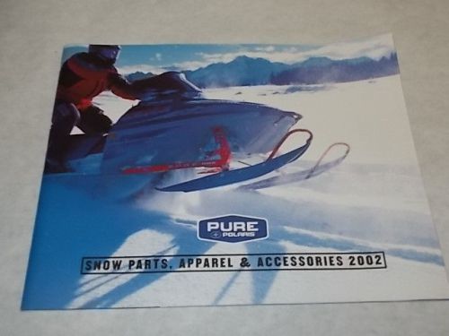 2002 pure polaris snow parts, apparel &amp; accessories brochure catalog - estate nr