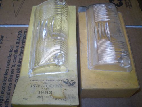 1953 plymouth parking lamp lenses in box pair vintage