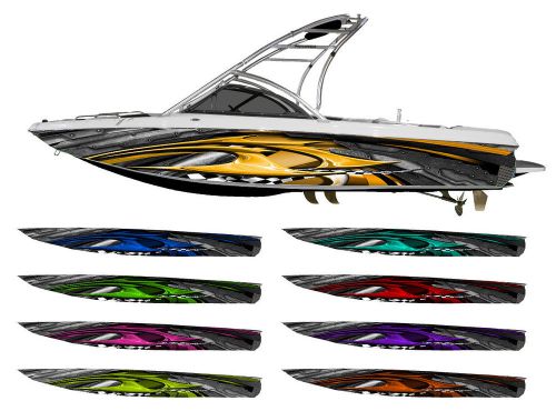 Genesis tribal grunge checkered racing flag boat wrap - customized for your boat