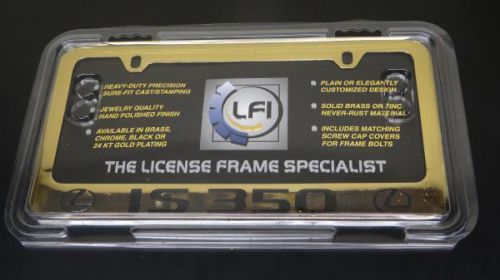 *new* lexus is350 gold license plate frame holder fits all model years