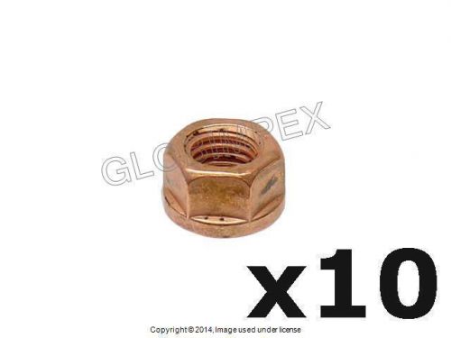 Bmw (1967-2011) copper lock nut exhaust flange (10 mm) set of 10 oem
