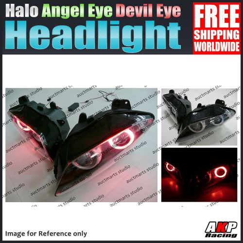 For yamaha yzf r1 07-08 angel devil eye hid led headlight lamp assembly red gb