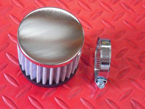 Breather chrome steel clamp on open filter washable chevrolet ford dodge r9309