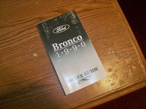 Ford bronco 1990 owner guide