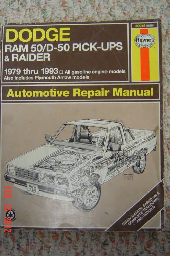 Haynes ** automotive repair manual   dodge ram 50/d-50 pick-ups &amp; raider – 1979