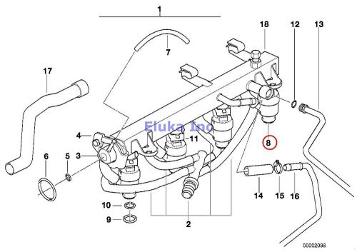 Bmw genuine fuel injection injection valve with air flow hc1/2 e36 z3