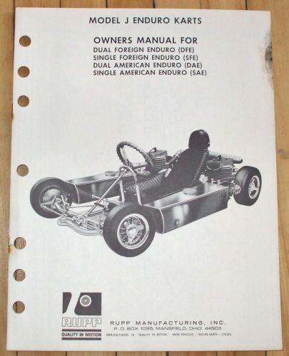 1969 original rupp go kart series j enduro owners and parts manual 6 pages