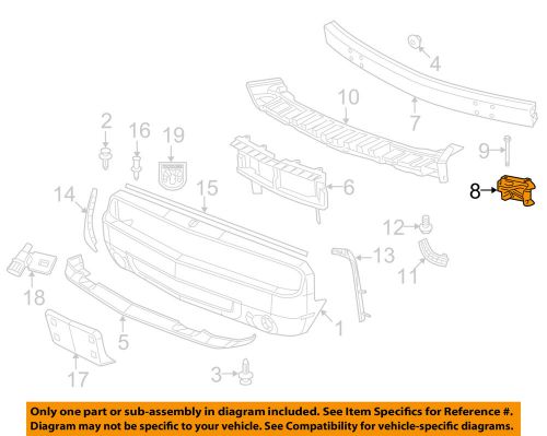 Dodge chrysler oem 15-16 challenger front bumper-extension right 68174978aa