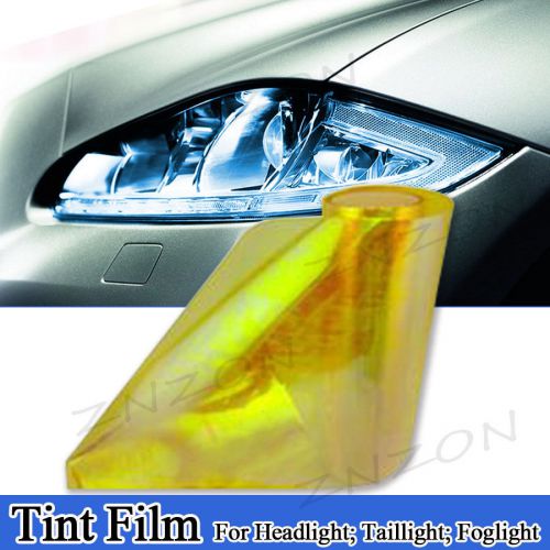 12&#034;x119&#034; chameleon neo gold yellow headlight taillight fog light tint vinyl film