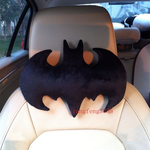 2pcs black car seat neck rest belt headrest pads batman new